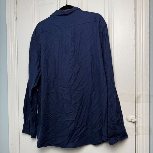Cotton Cashmere Mens XXL Blue Shirt Button Down Long Sleeve Collared Top NWT - Picture 7 of 8